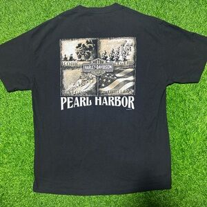 Black Pearl Harbor Harley Davidson Tee